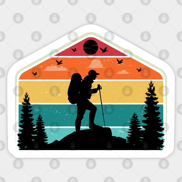 Retro Hiking Gift Sticker by The WYLD Tribe